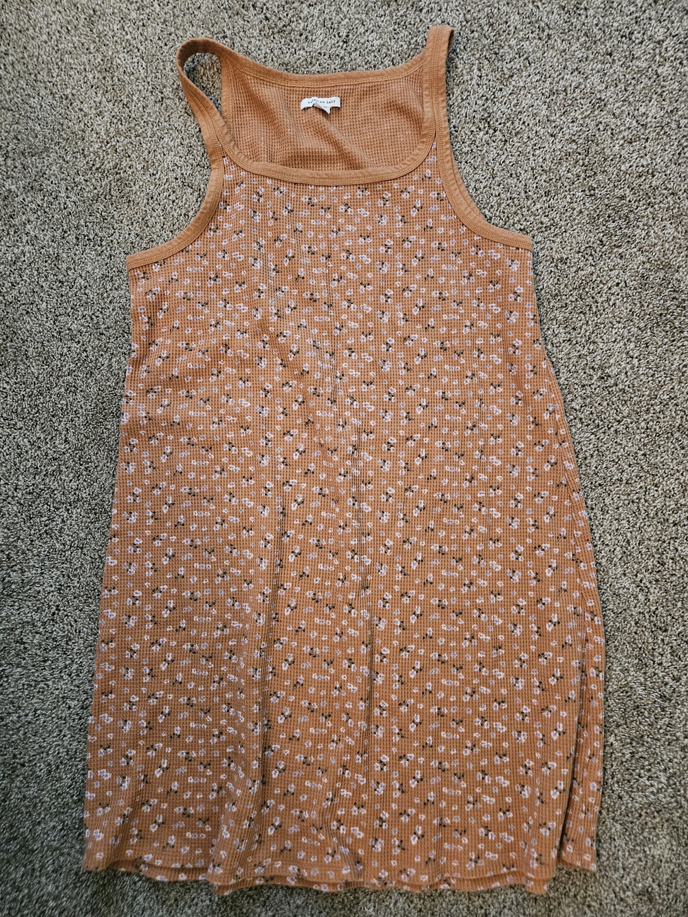 American Eagle Outfitters Rust Orange Floral Tank Dress